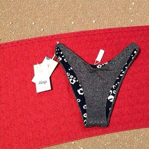 Maaji Splendour Metallic High Leg Reversible Bikini Bottoms NWT